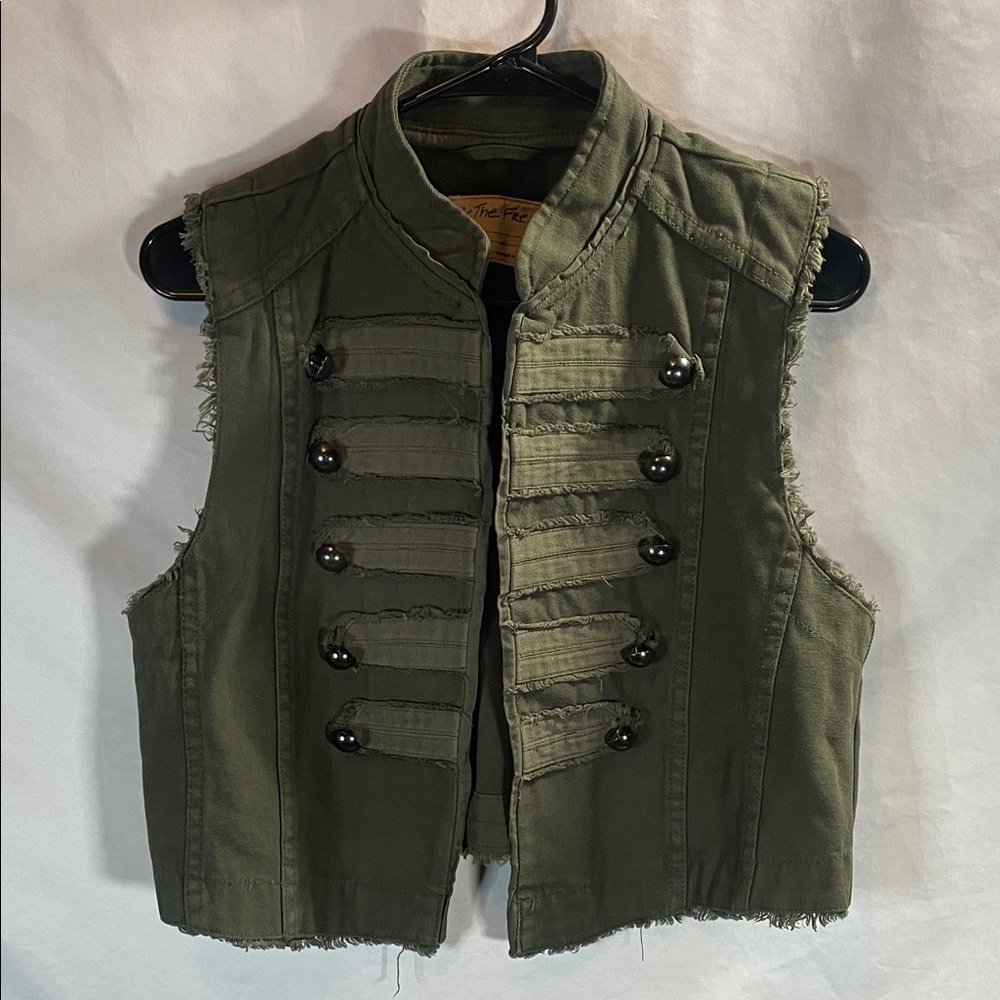 We The Free Olive Green Military Vest